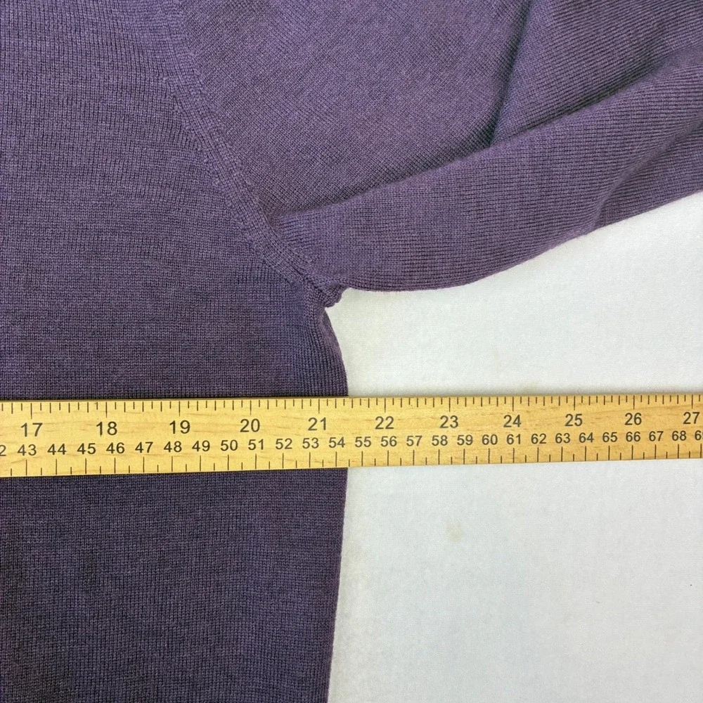 The Men's Store Bloomingdale's Quarter Zip Men L Purple Merino Wool Sweater Mock